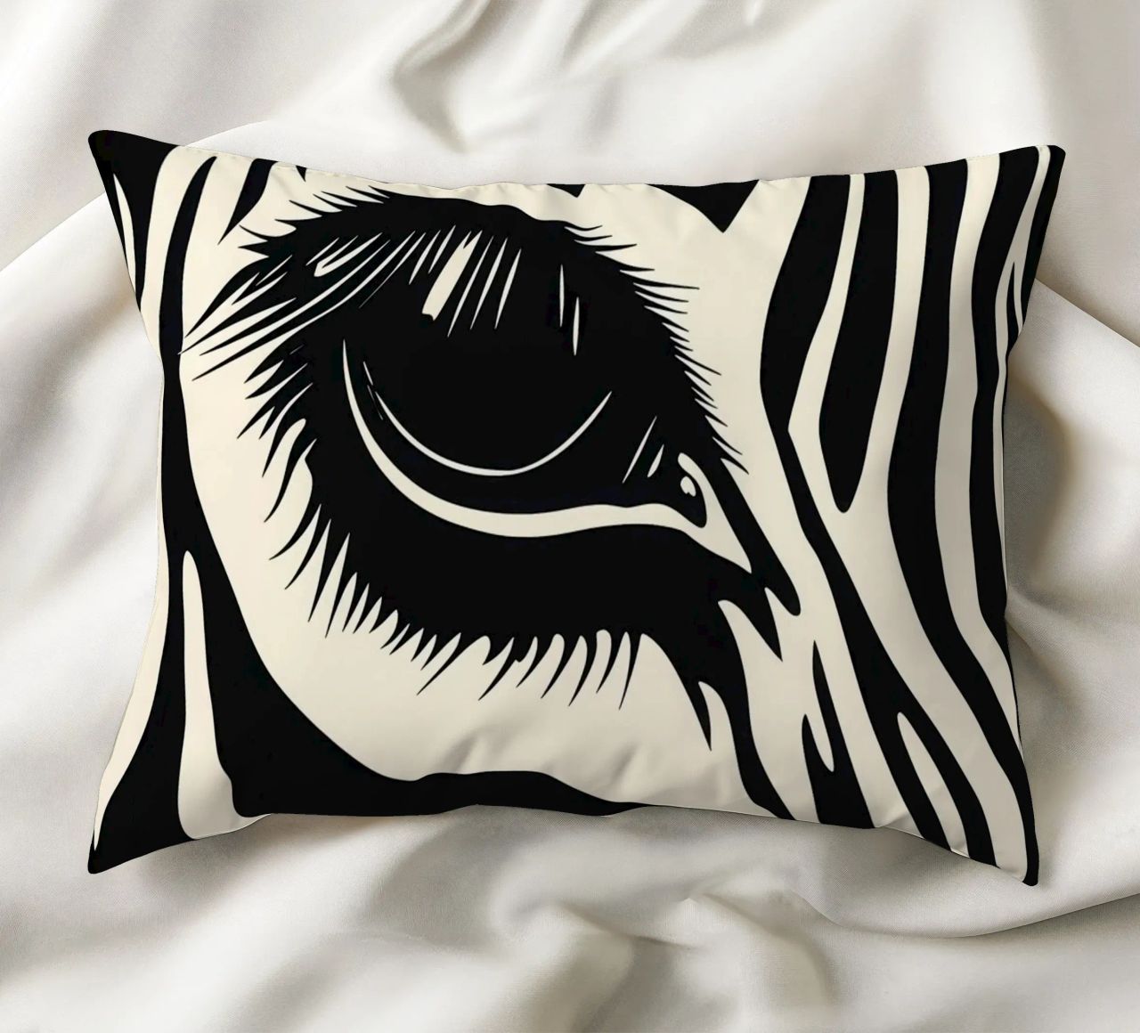 Zebra Closeup | Strisce bianche e nere cuscino da Autofocus