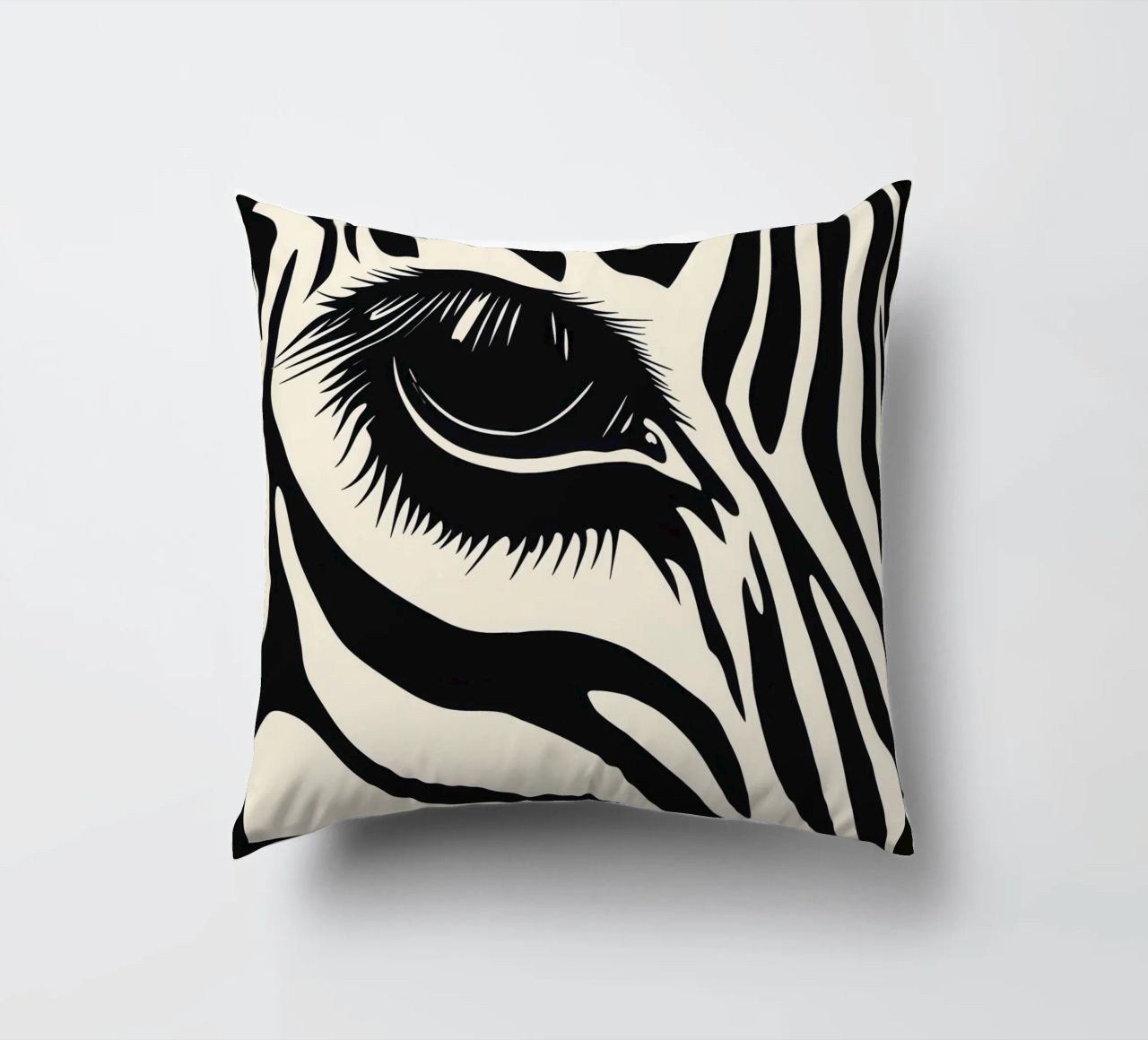 Zebra Closeup | Strisce bianche e nere cuscino da Autofocus