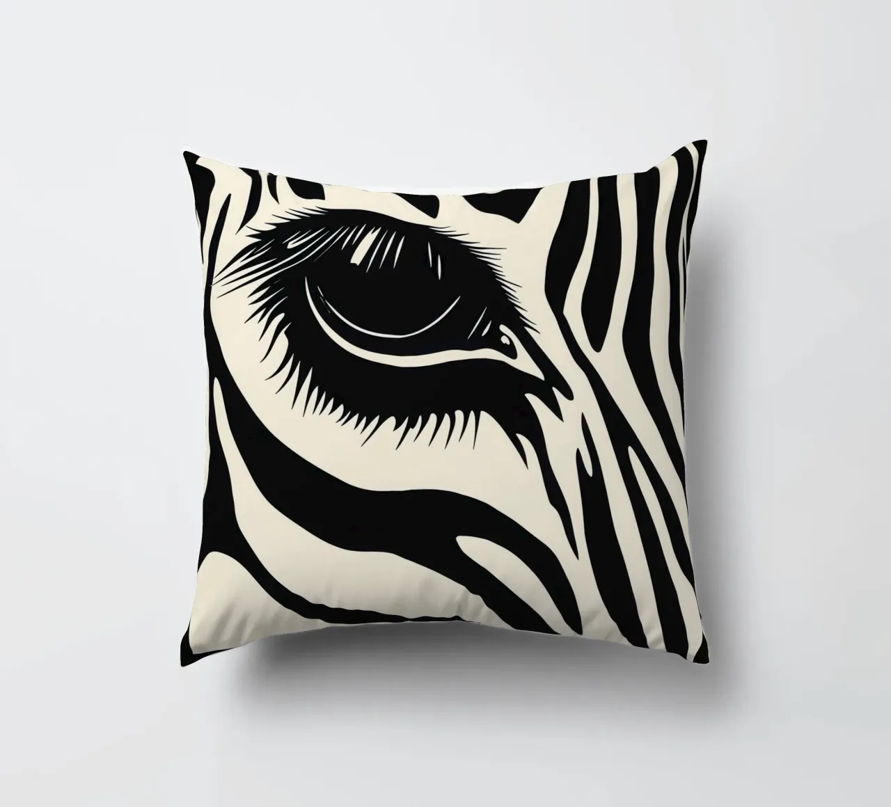 Zebra Closeup | Schwarz-Weiß Streifen Kissen von Autofocus