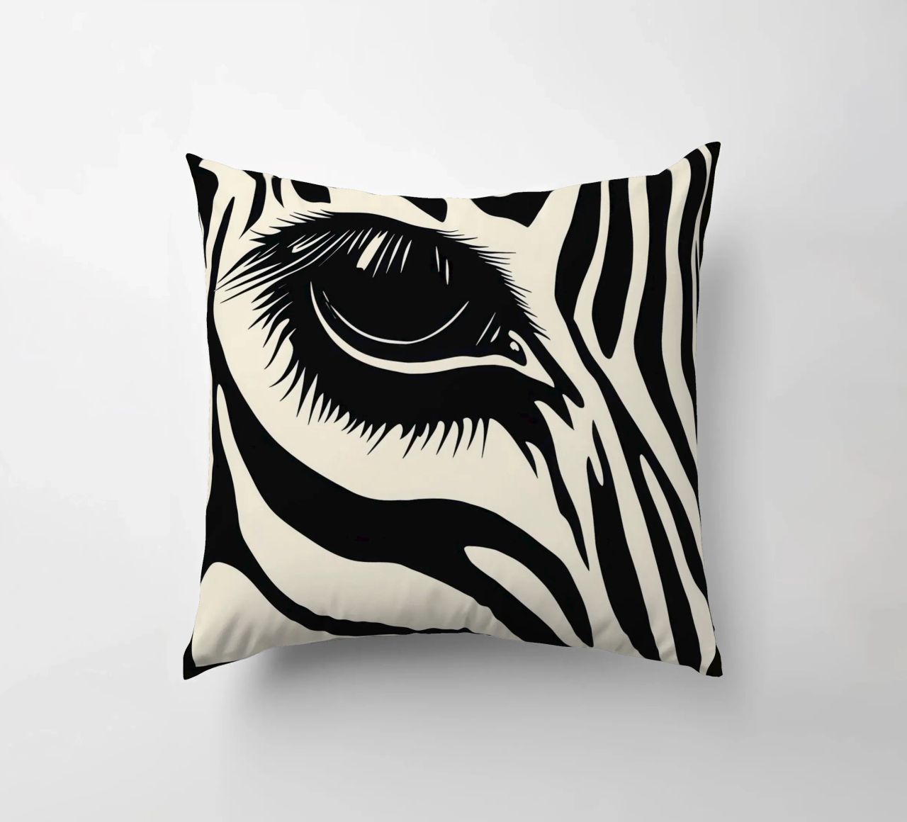 Zebra Closeup | Strisce bianche e nere cuscino da Autofocus