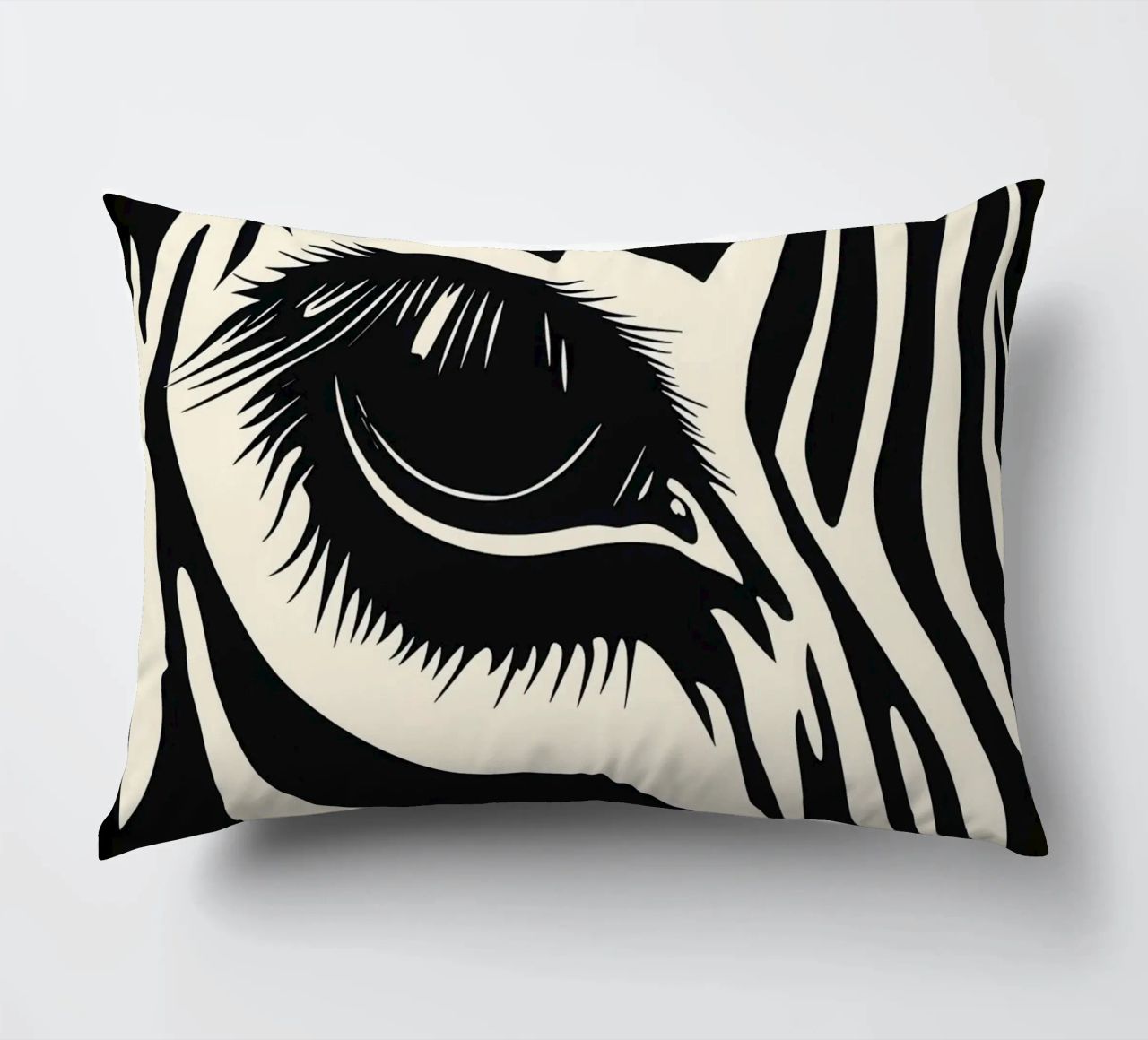 Zebra Closeup | Strisce bianche e nere cuscino da Autofocus