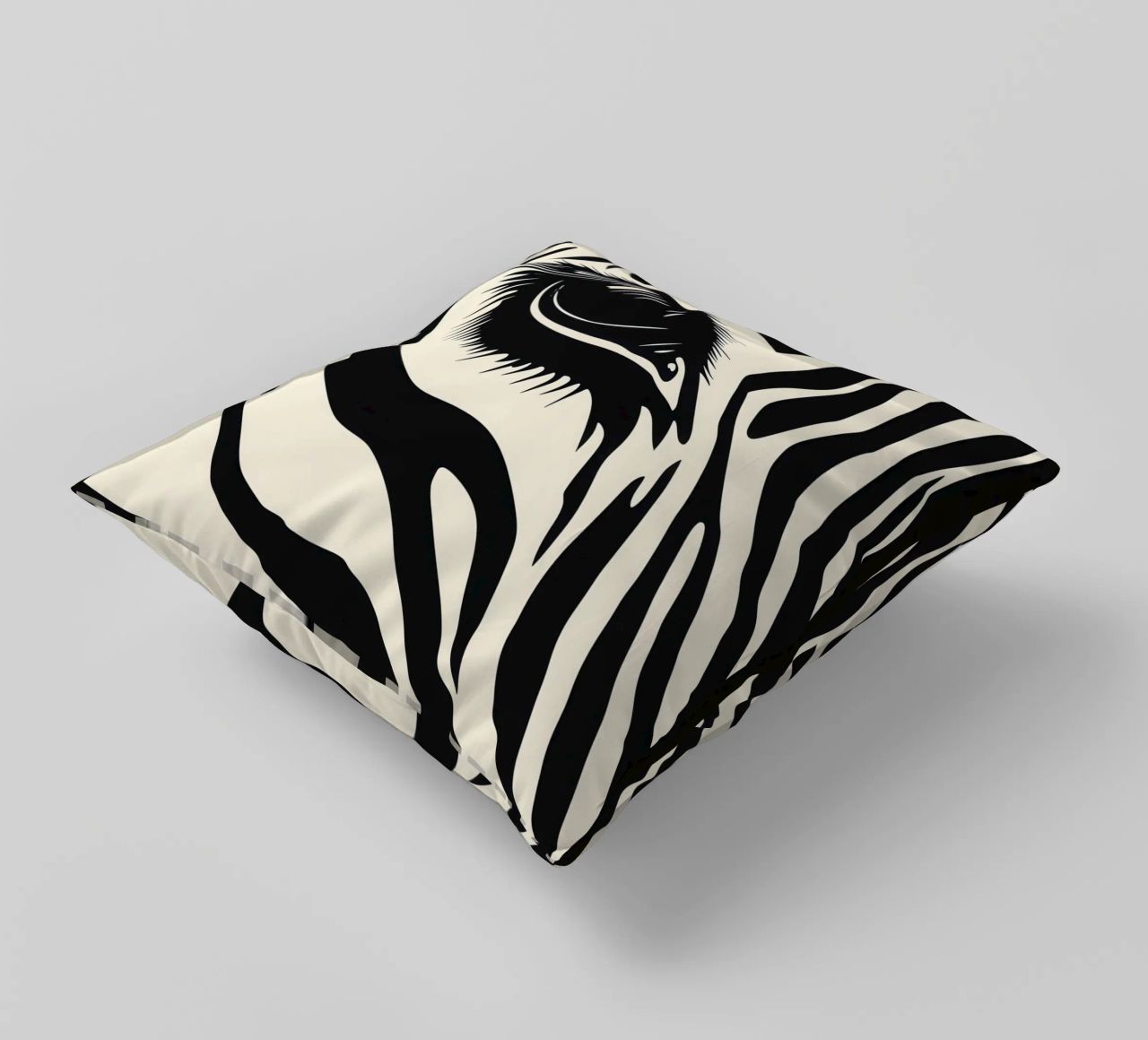 Zebra Closeup | Strisce bianche e nere cuscino da Autofocus