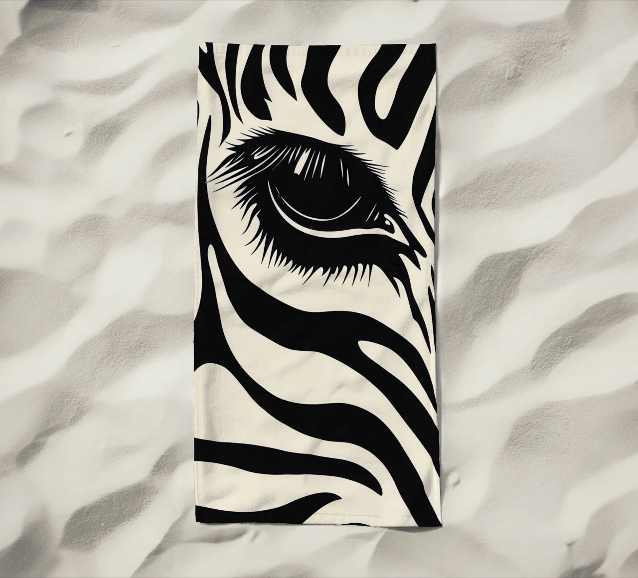 Zebra Closeup | Strisce bianche e nere telo mare da Autofocus