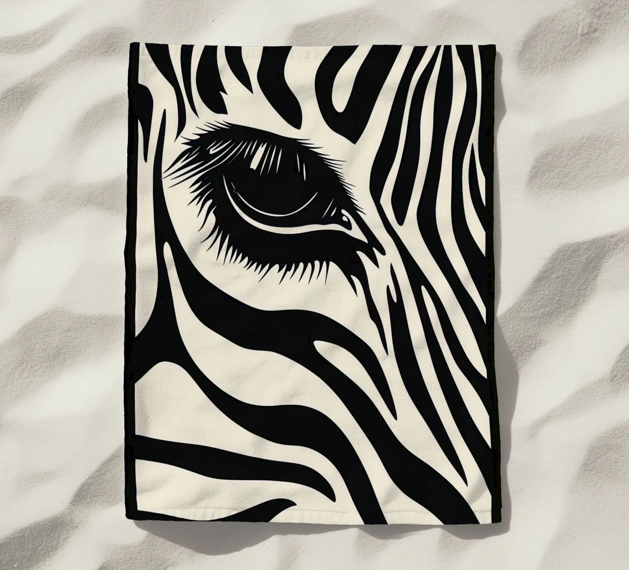 Zebra Closeup | Strisce bianche e nere telo mare da Autofocus