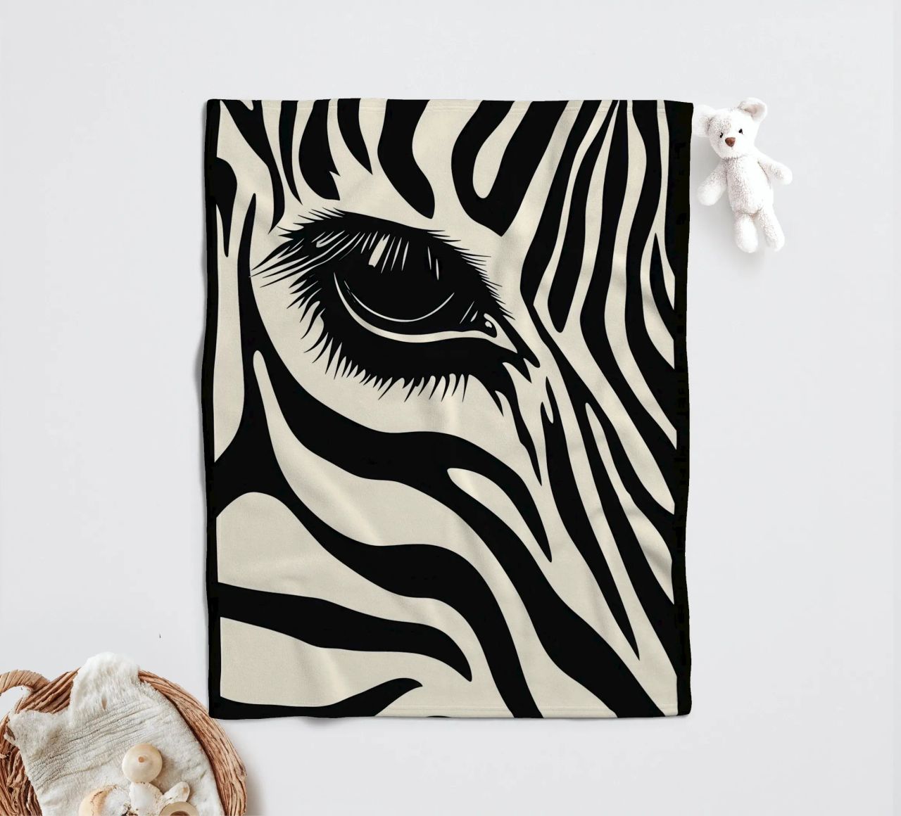 Zebra Closeup | Strisce bianche e nere coperta in pile da Autofocus