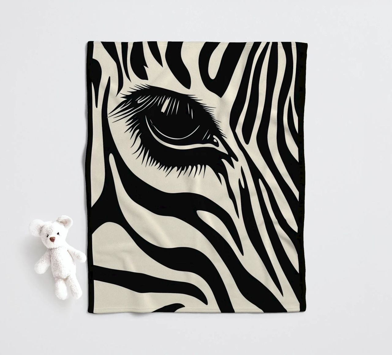 Zebra Closeup | Strisce bianche e nere coperta in pile da Autofocus