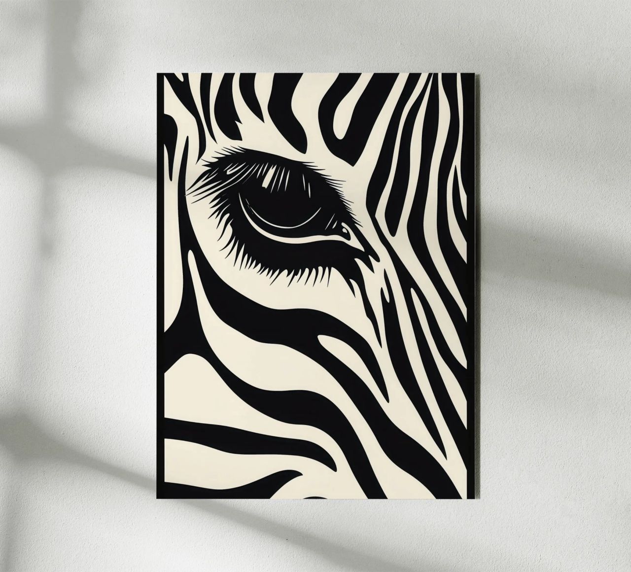 Zebra Closeup | Strisce bianche e nere alluminio dibond da Autofocus