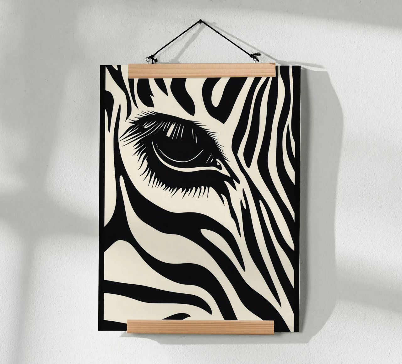 Zebra Closeup | Strisce bianche e nere poster da Autofocus