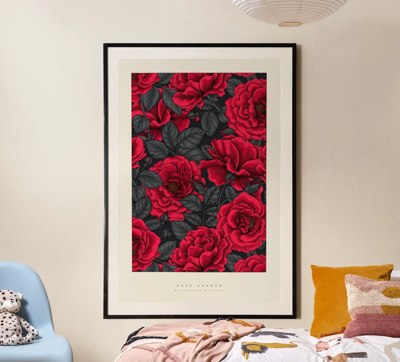 katerina Kirilova - Roseto Rosso poster con telaio in alluminio da The Artcircle