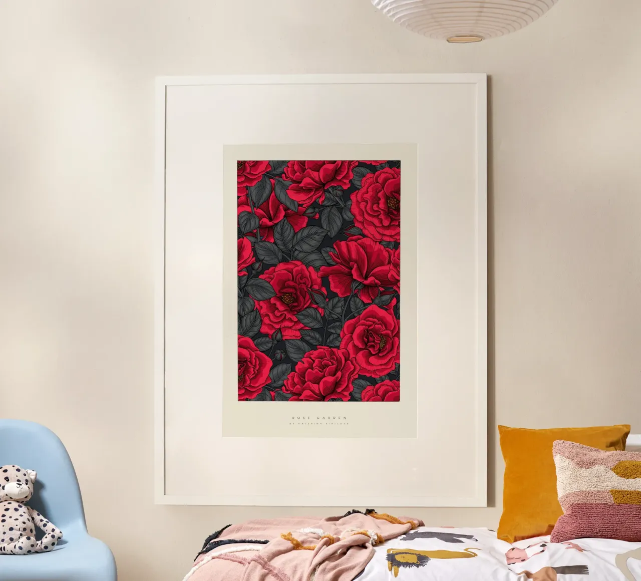 katerina Kirilova - Roseto Rosso poster con telaio in alluminio da The Artcircle