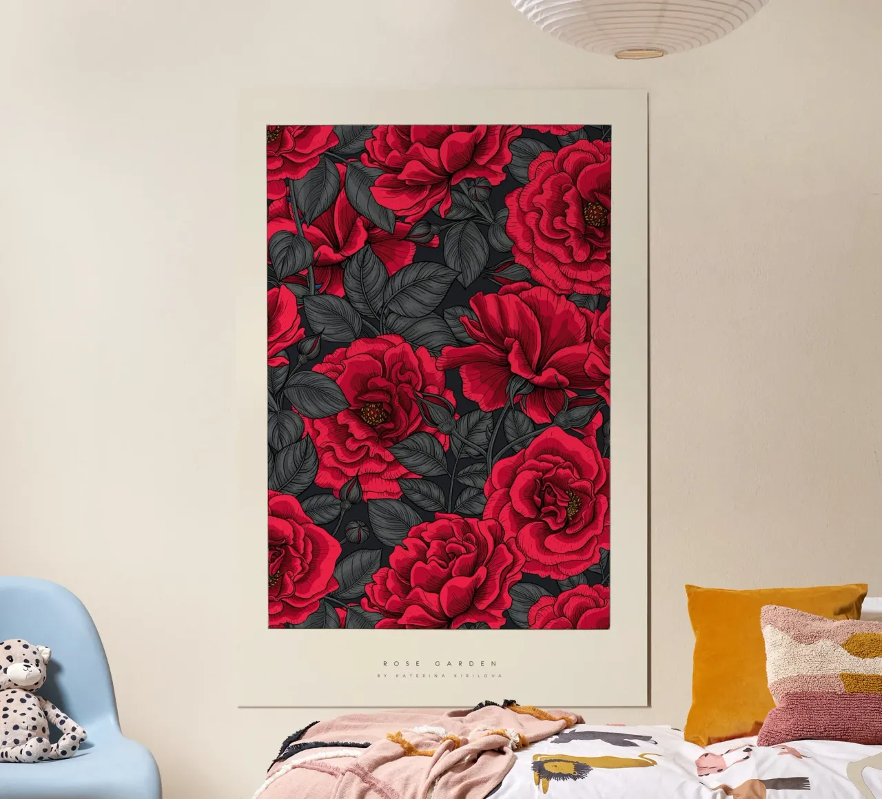 katerina Kirilova - Roseto Rosso poster con telaio in alluminio da The Artcircle