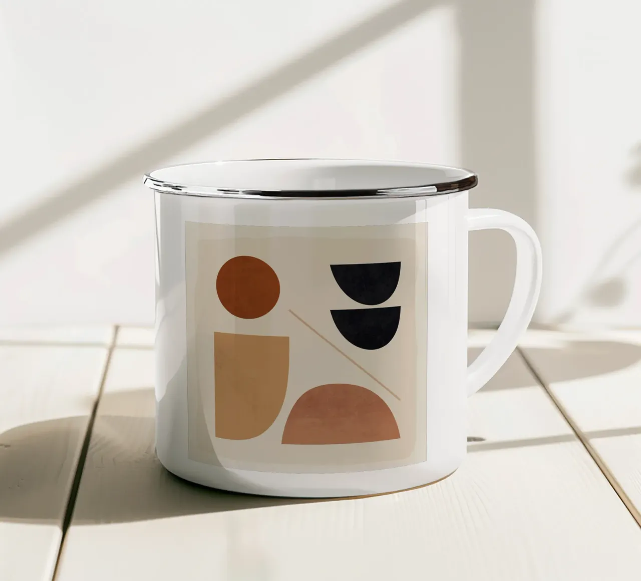 Forme astratte moderne e minimali 223 tazza in smalto da ThingDesign