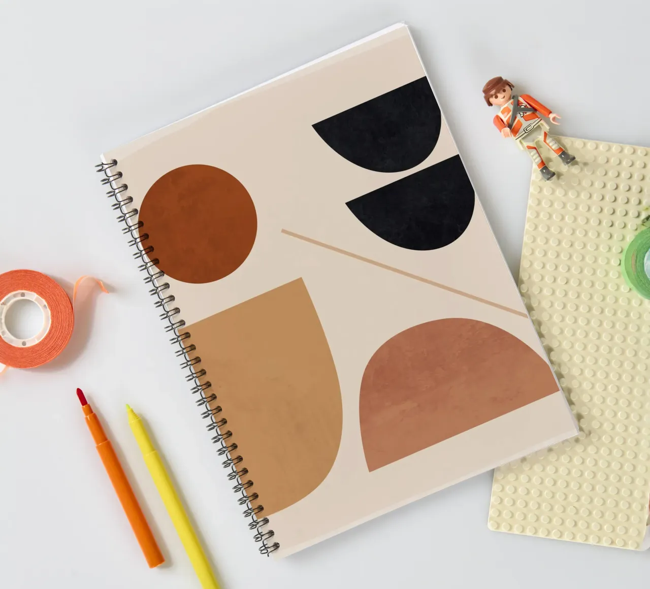 Modern Abstract Minimal Shapes 223 spiral notebook by ThingDesign
