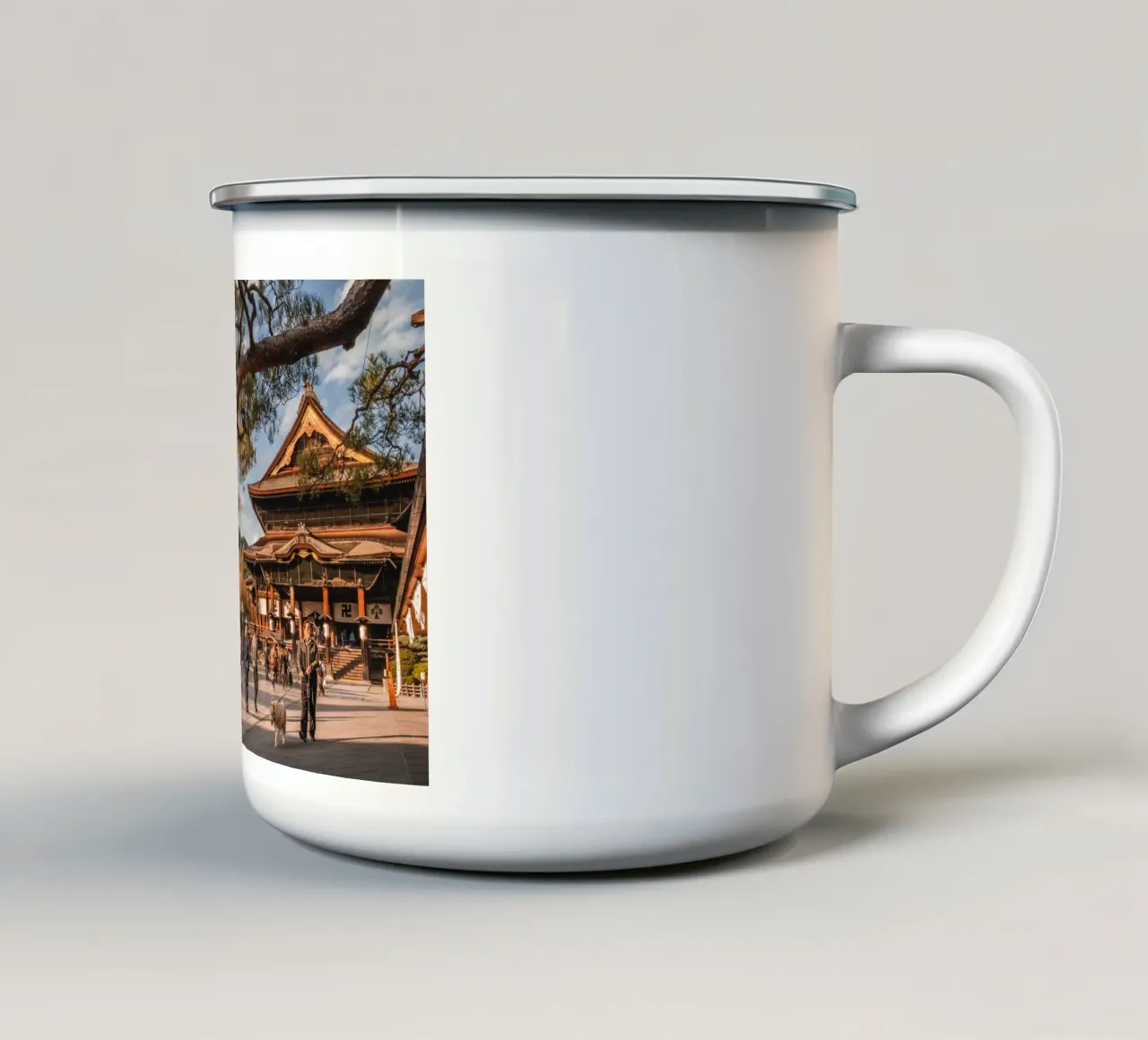 Tempio Zenkoji a Nagano, Giappone tazza in smalto da Marcel Bisig