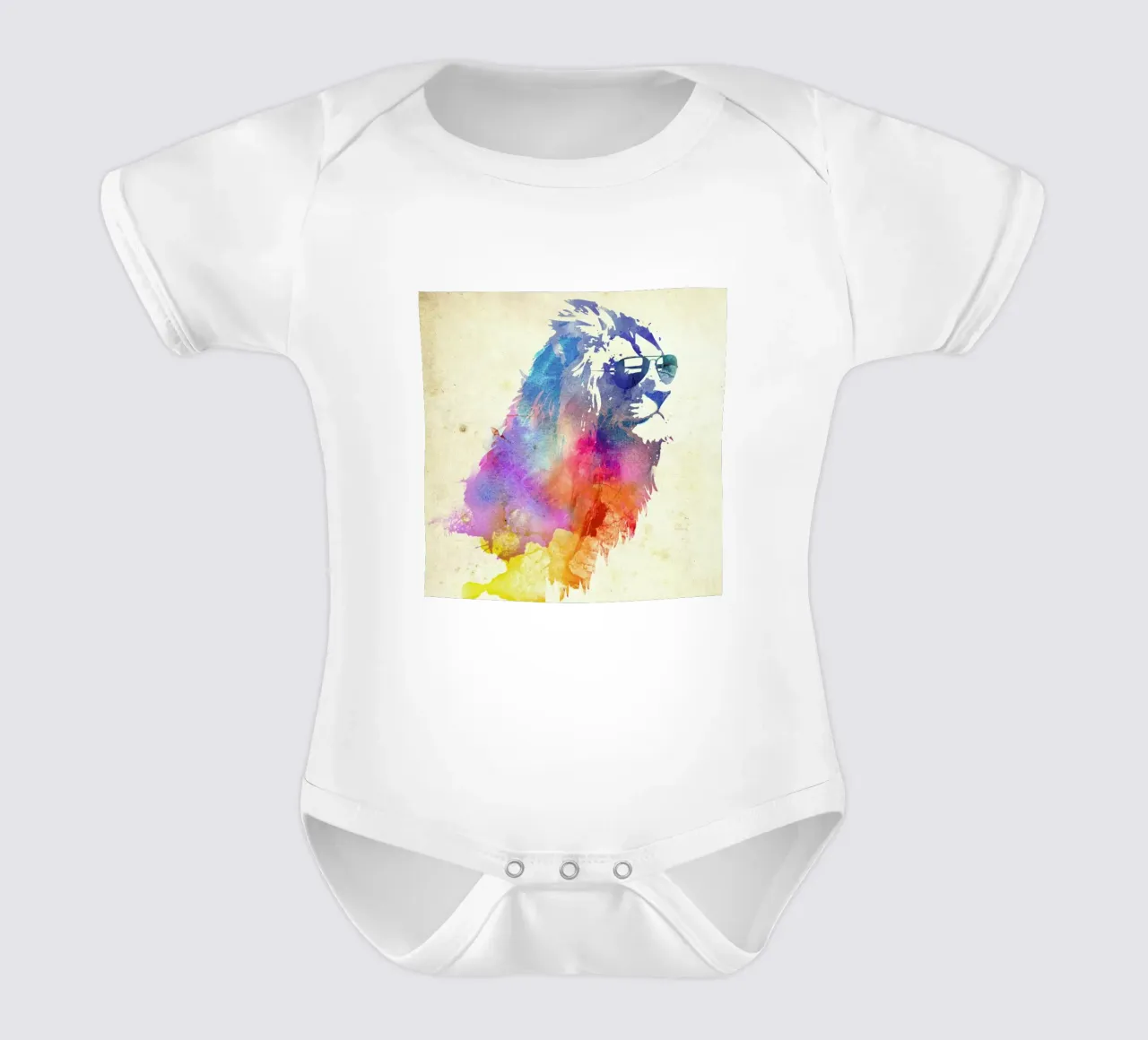 Sunny Leo short-sleeve baby romper by Róbert Farkas
