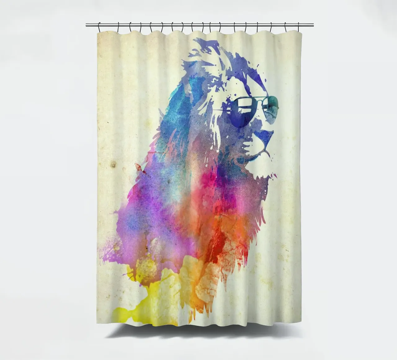 Sunny Leo shower curtain by Róbert Farkas