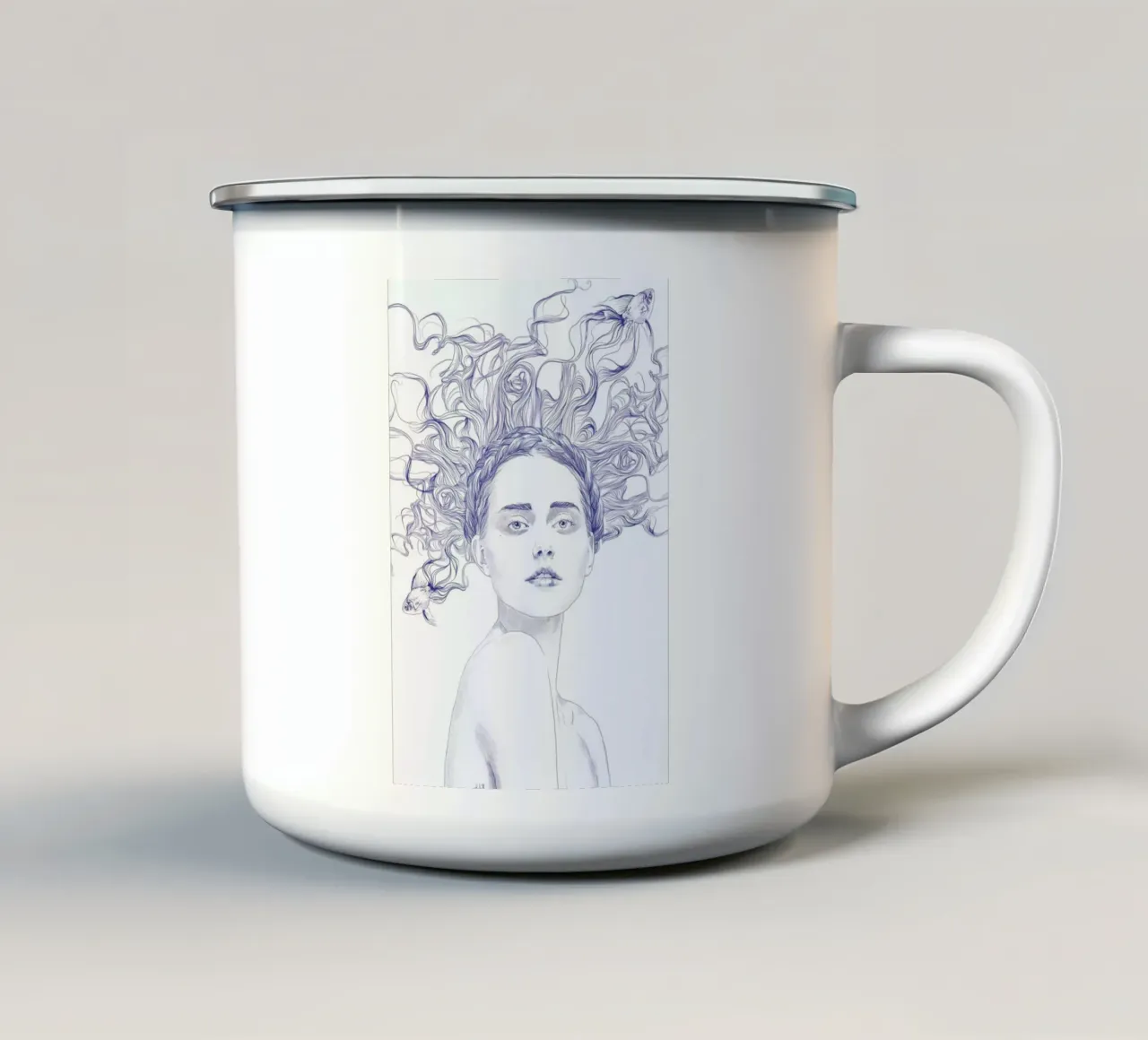 Blue Summer tazza in smalto da Jenny Liz Rome