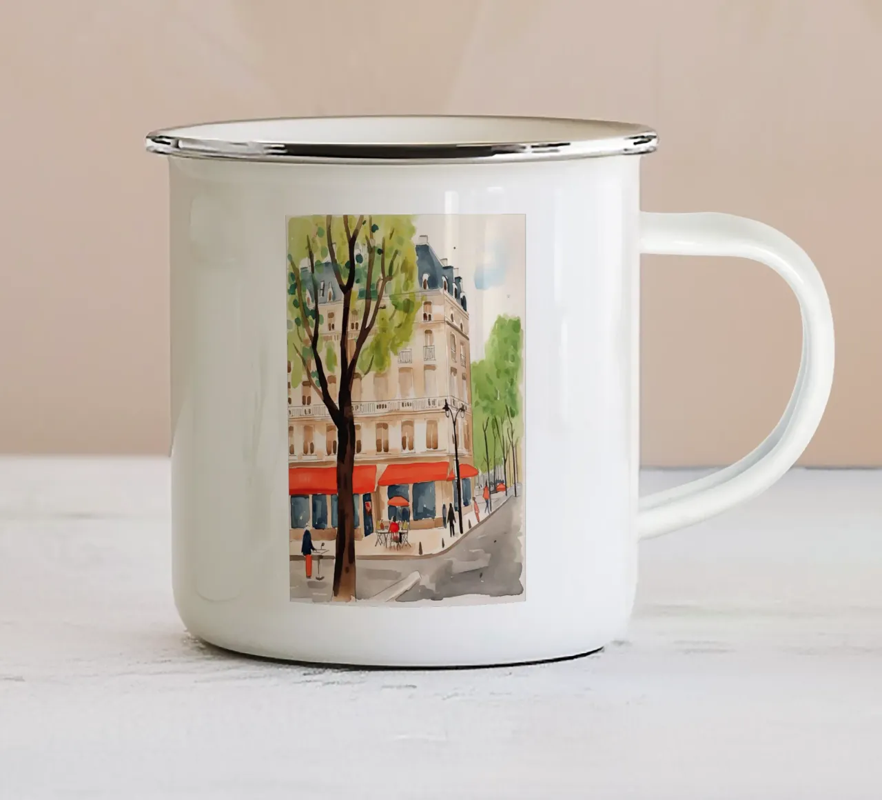 Un angolo di Parigi tazza in smalto da DaarbyN