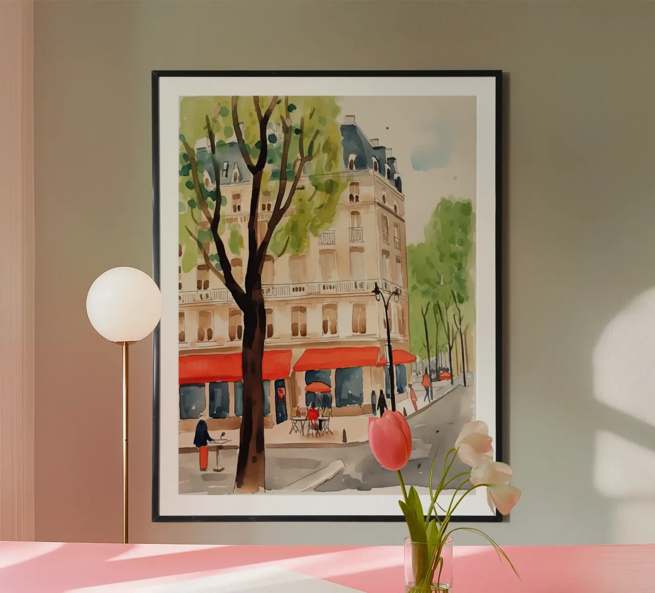 Un angolo di Parigi poster con telaio in legno da DaarbyN