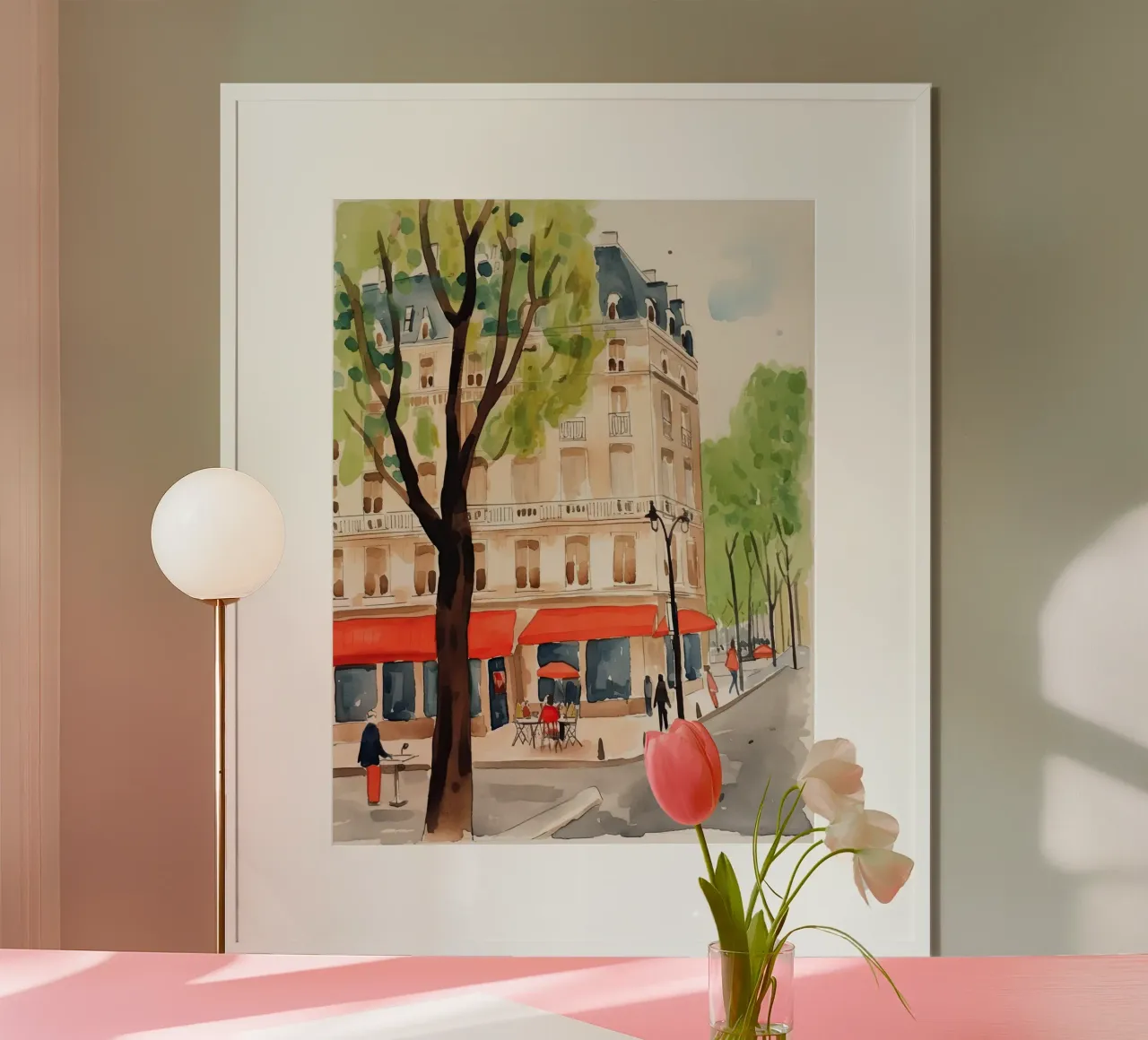 Un angolo di Parigi poster con telaio in legno da DaarbyN