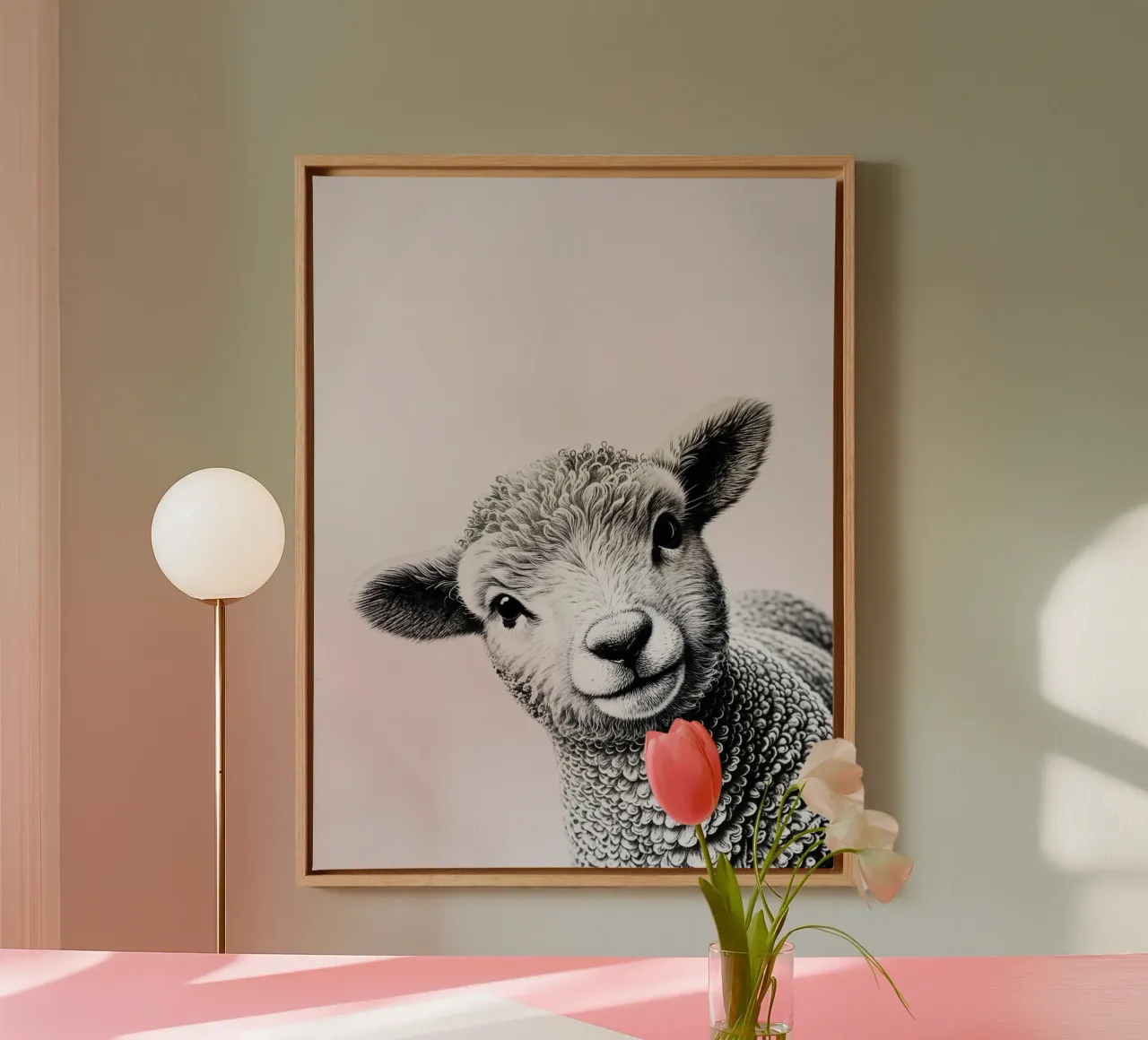 Agnello impertinente tela con Cornice a cassetta da SnoopyAnimals