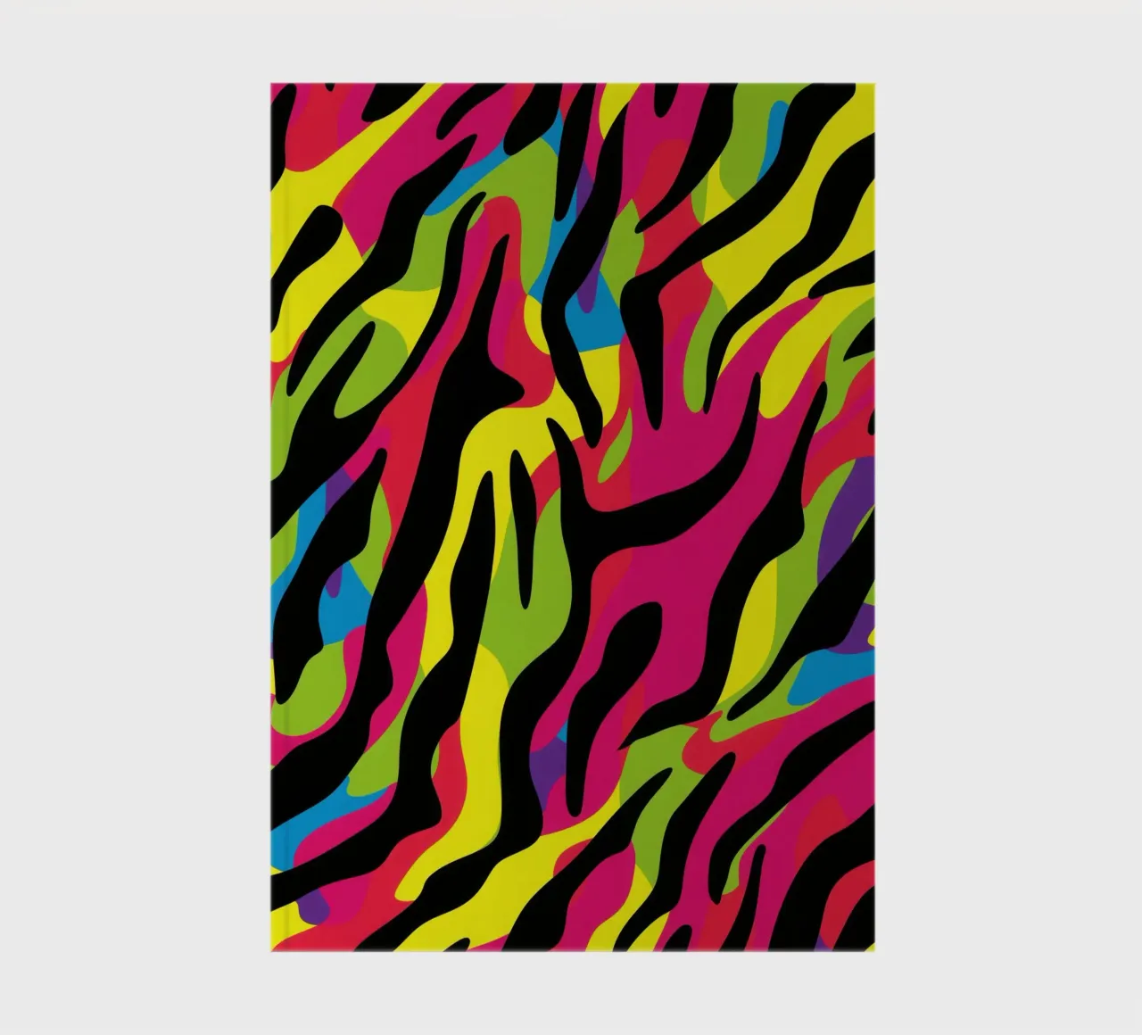 Colourful neon zebra camo pattern notebook by Autofocus