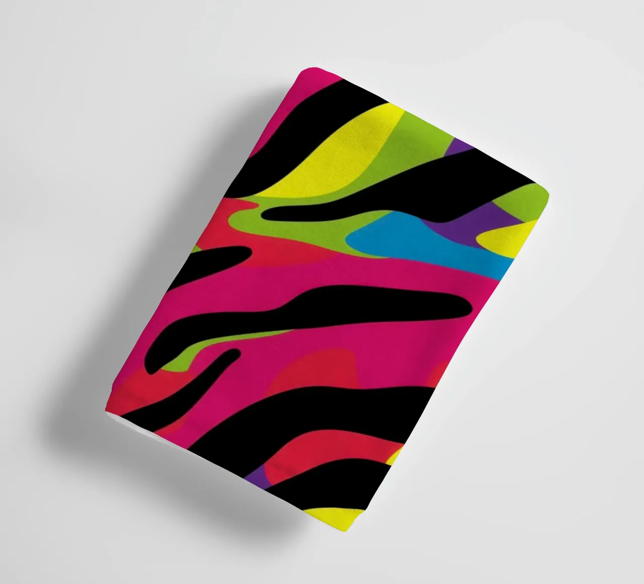 Colourful neon zebra camo pattern towel by Autofocus