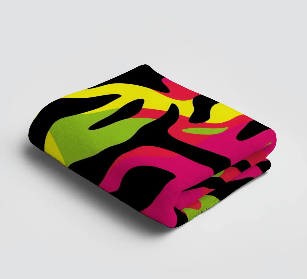 Colourful neon zebra camo pattern towel by Autofocus