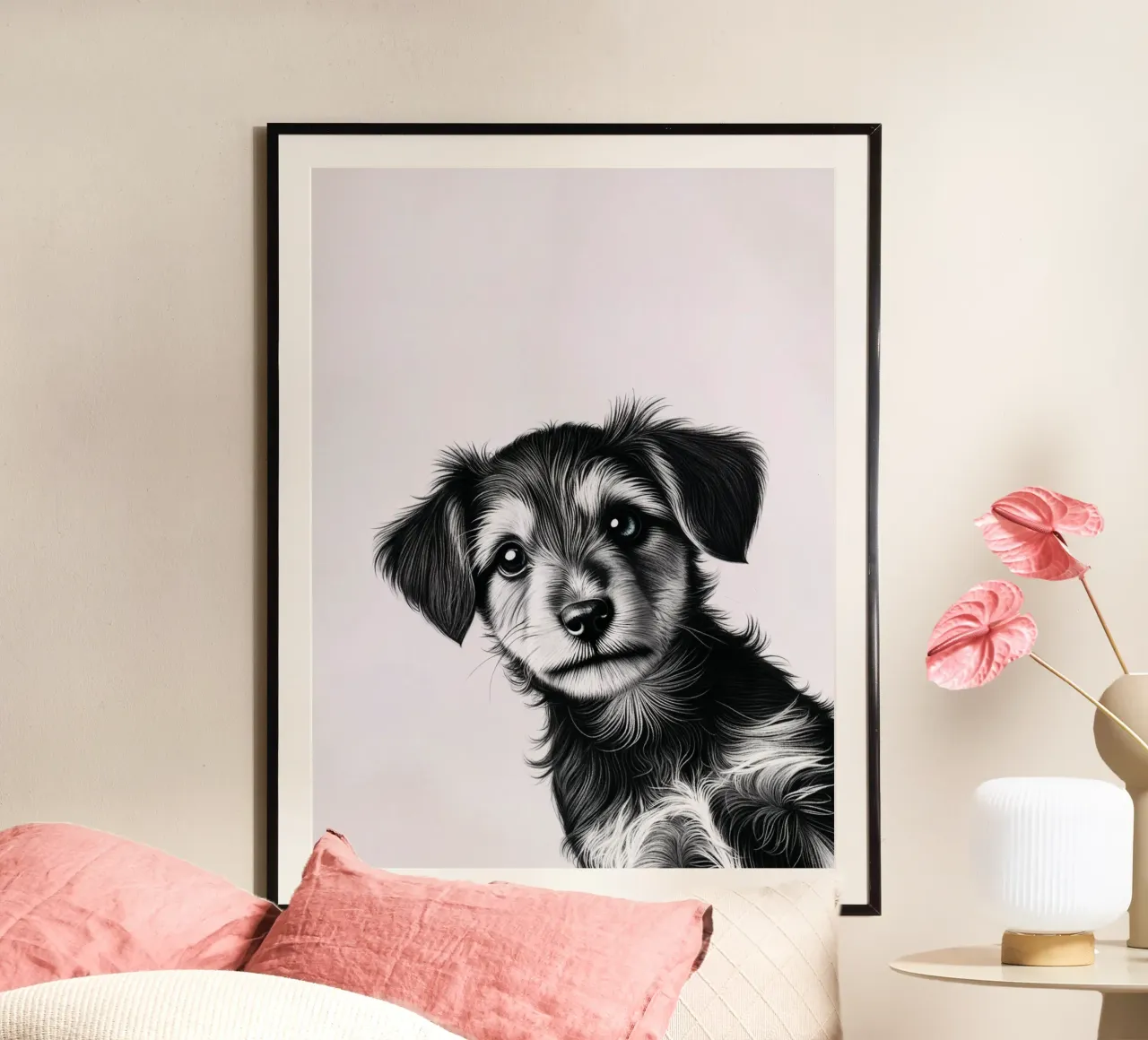 Cucciolo sfacciato poster con telaio in plastica da SnoopyAnimals