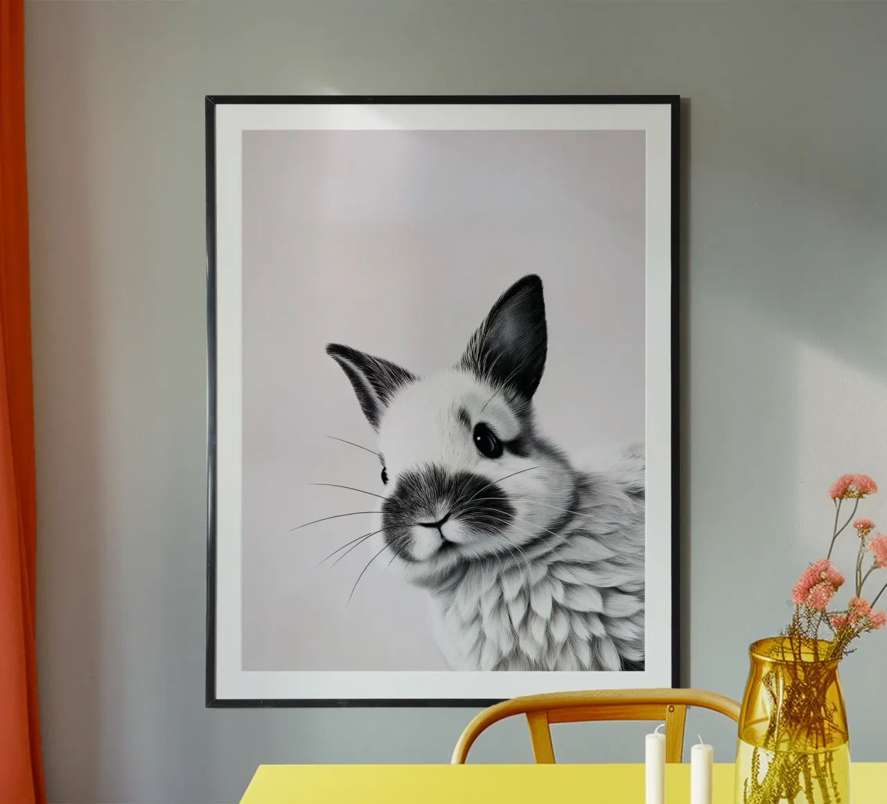 Cheeky Bunny poster with aluminum frame by SnoopyAnimals