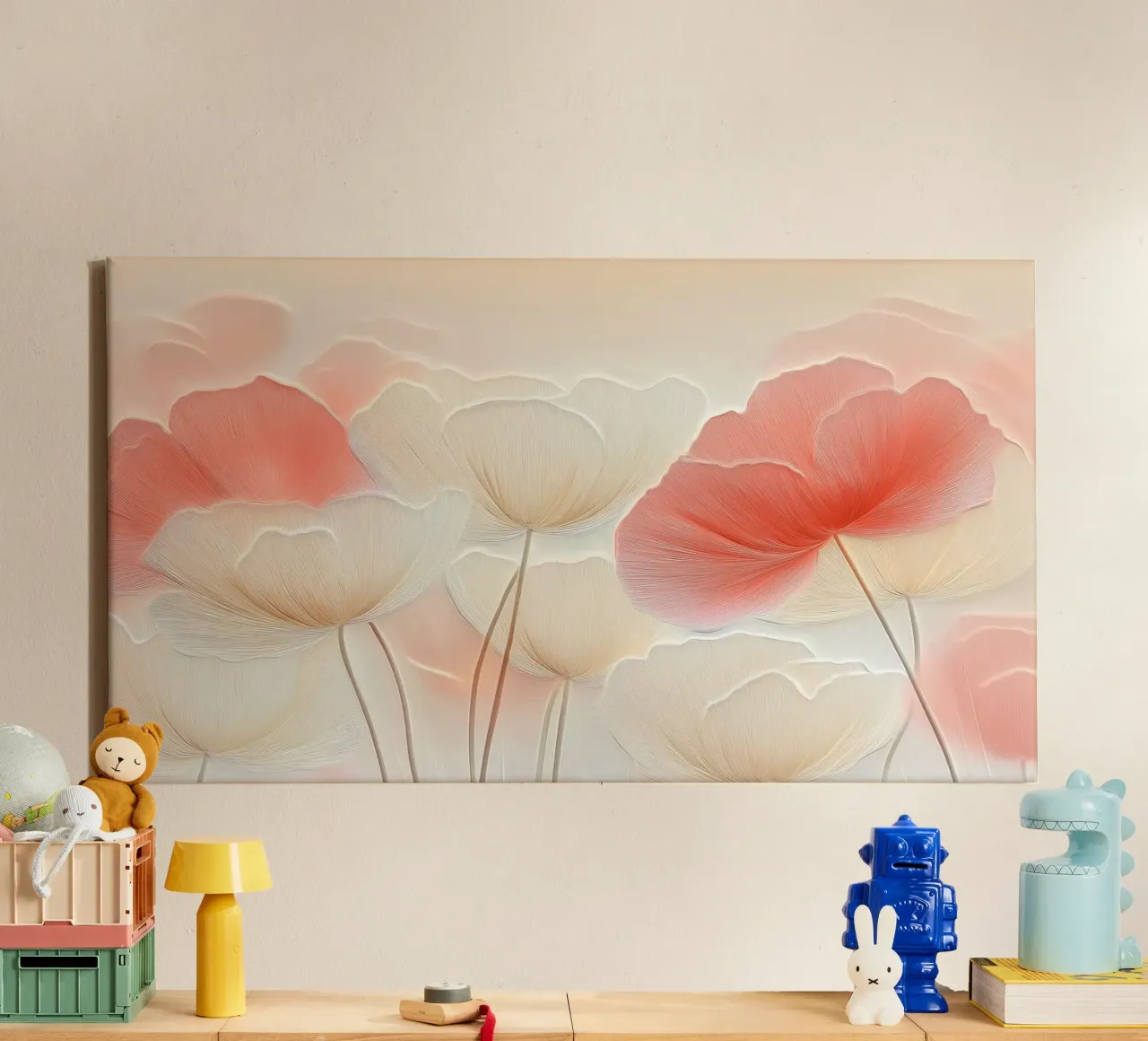 Klaprozen soft canvas met Baklijst van Imagine