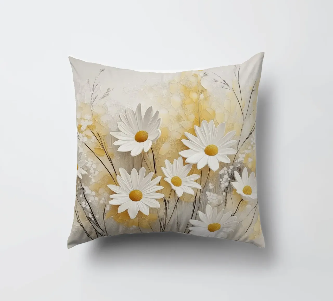 Fiori bianchi e gialli cuscino da Imagine