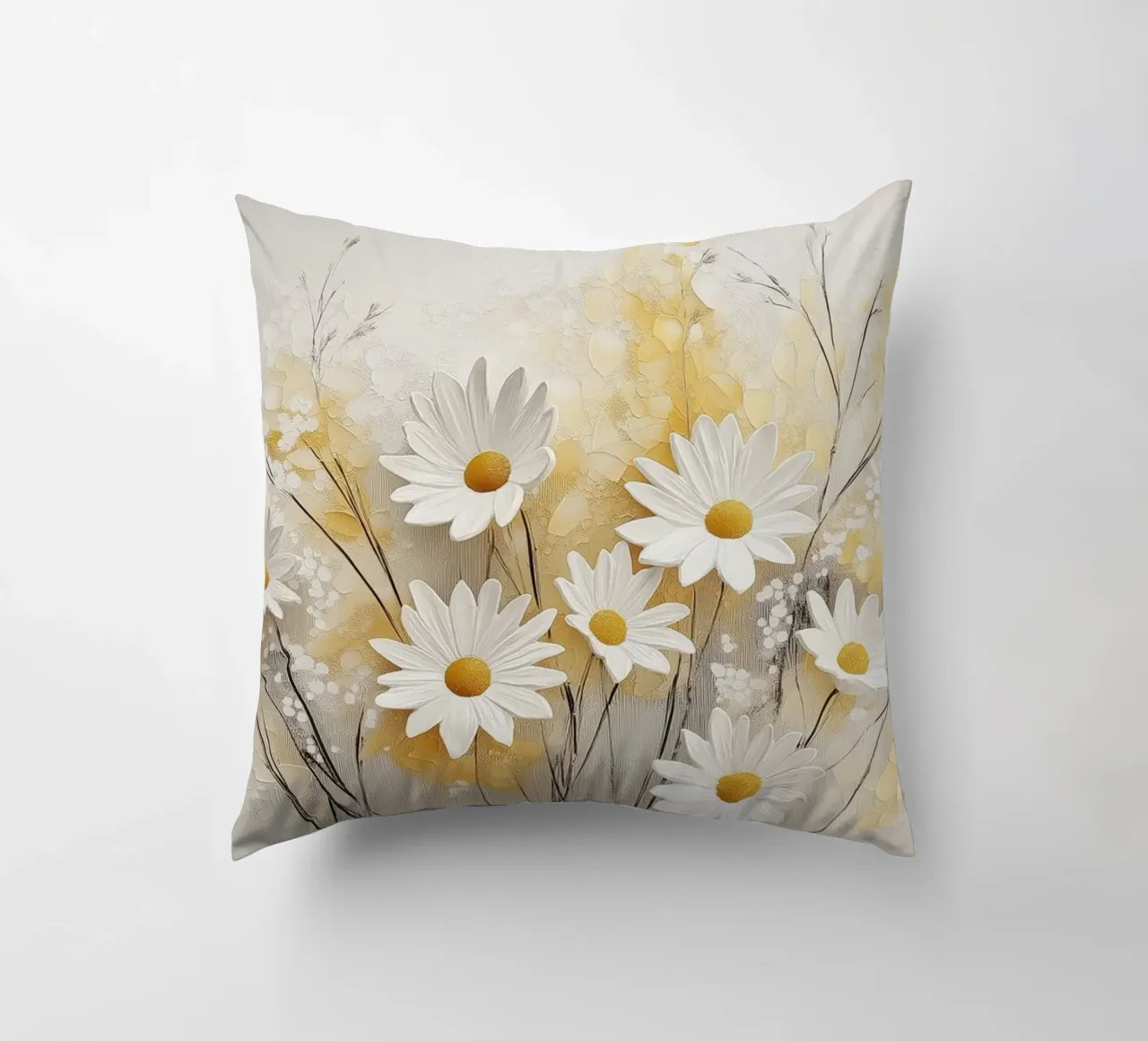 Fiori bianchi e gialli cuscino da Imagine