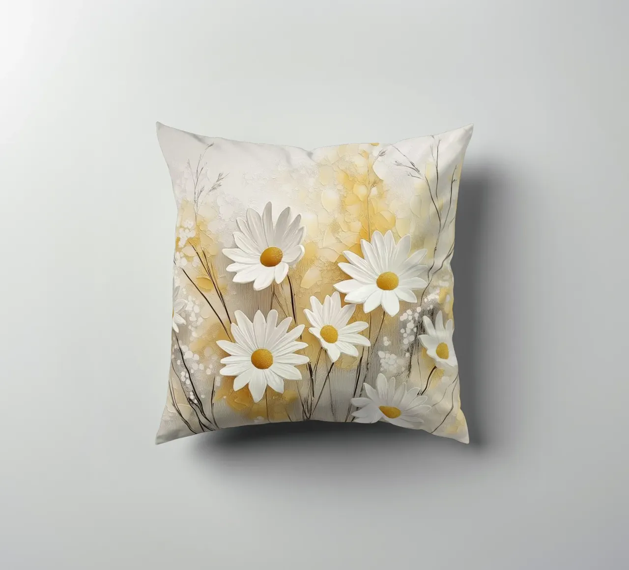 Fiori bianchi e gialli cuscino da Imagine