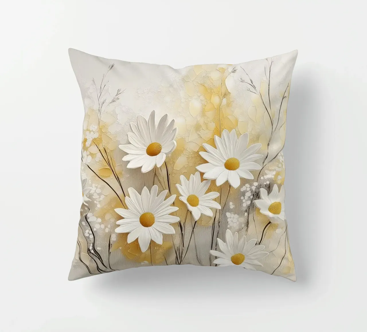 Fiori bianchi e gialli cuscino da Imagine