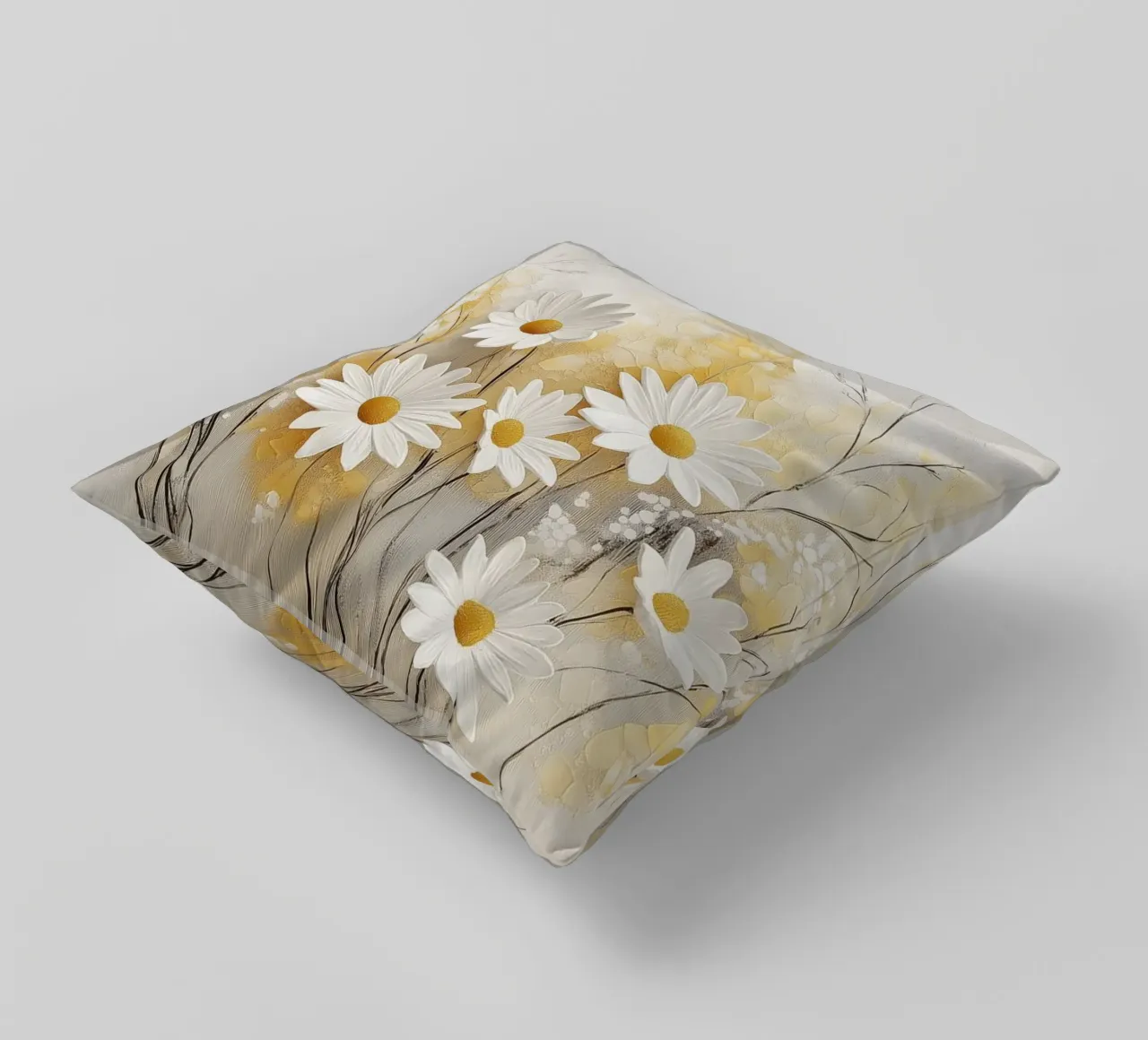 Fiori bianchi e gialli cuscino da Imagine