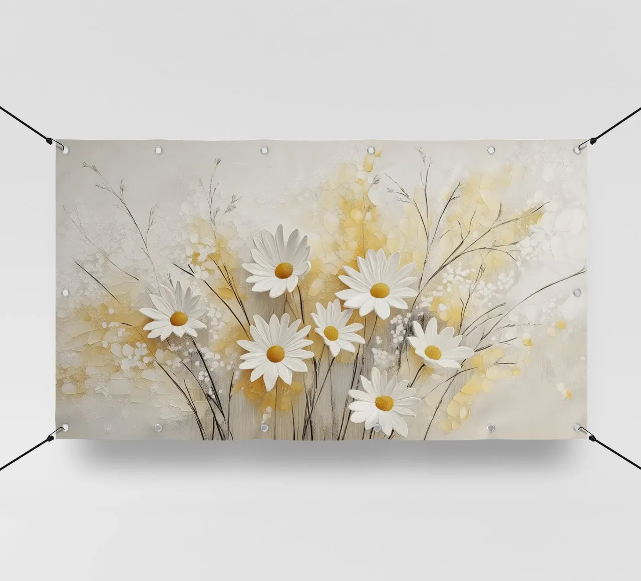 Fiori bianchi e gialli telo in pvc da Imagine