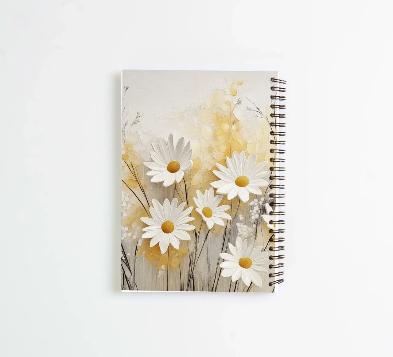 Fiori bianchi e gialli diario ad anelli da Imagine