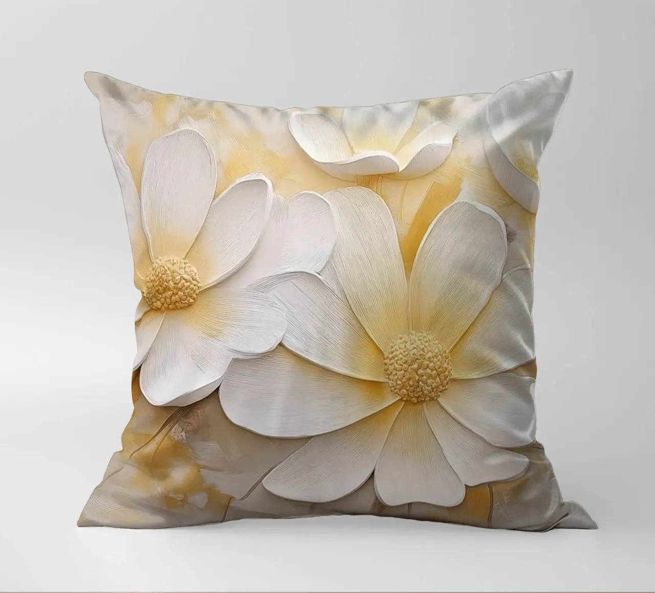 Fiori bianchi e gialli cuscino da Imagine