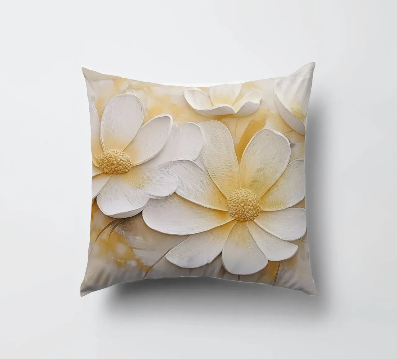 Fiori bianchi e gialli cuscino da Imagine