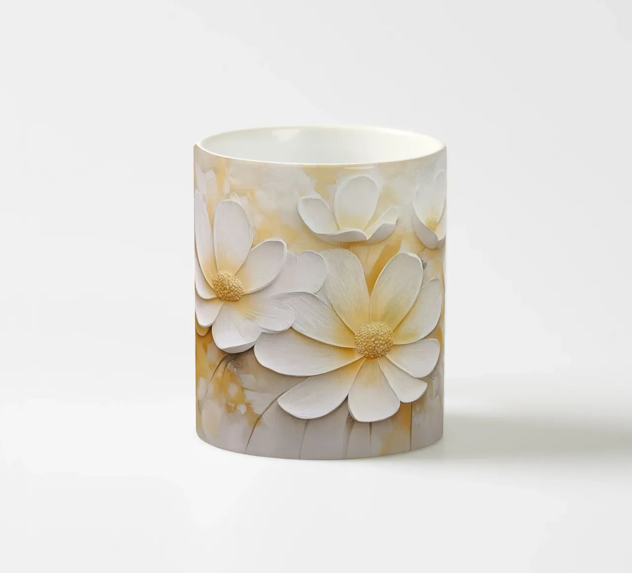 Fiori bianchi e gialli tazza in ceramica da Imagine