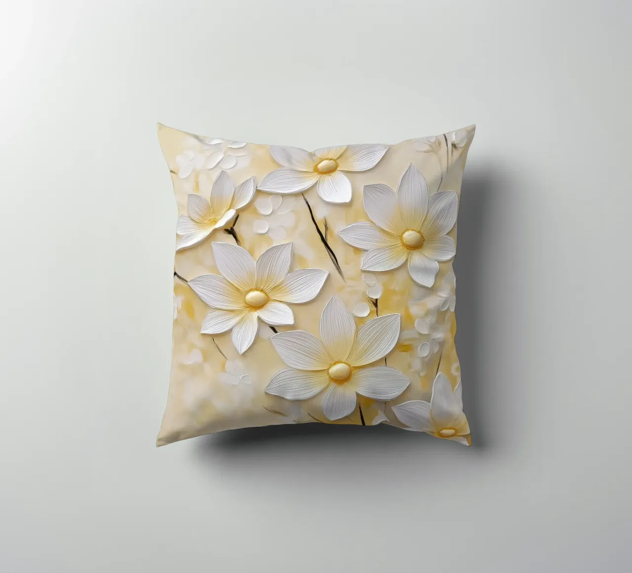 Fiori bianchi astratti cuscino da Imagine