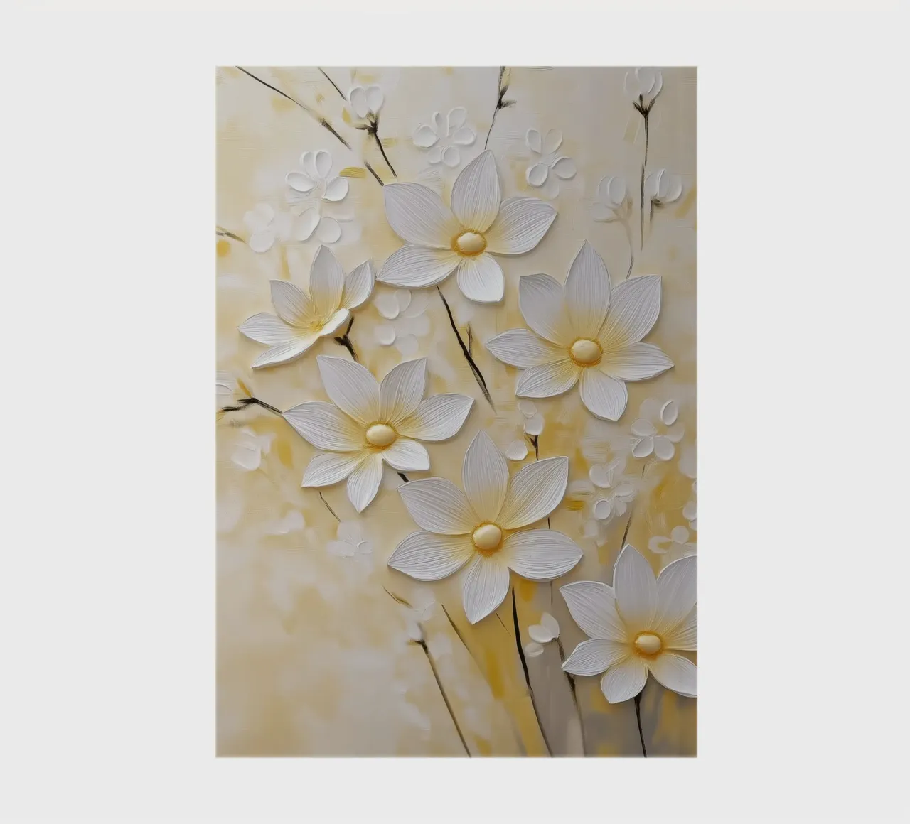 White flowers abstract notebook by Imagine