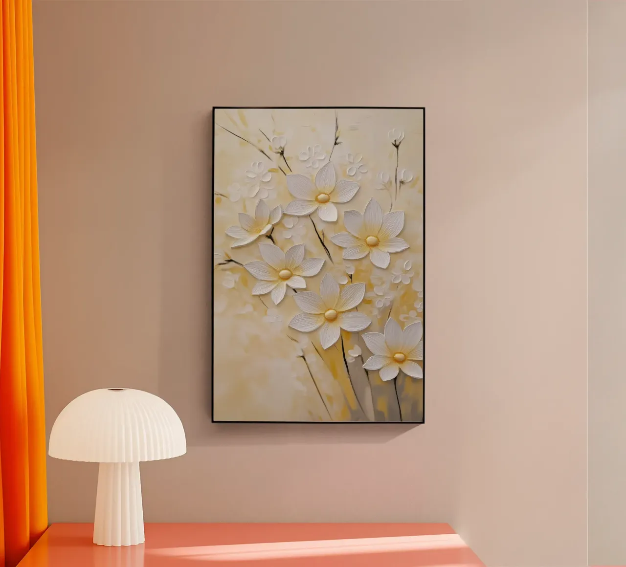 Fiori bianchi astratti plexiglass da Imagine