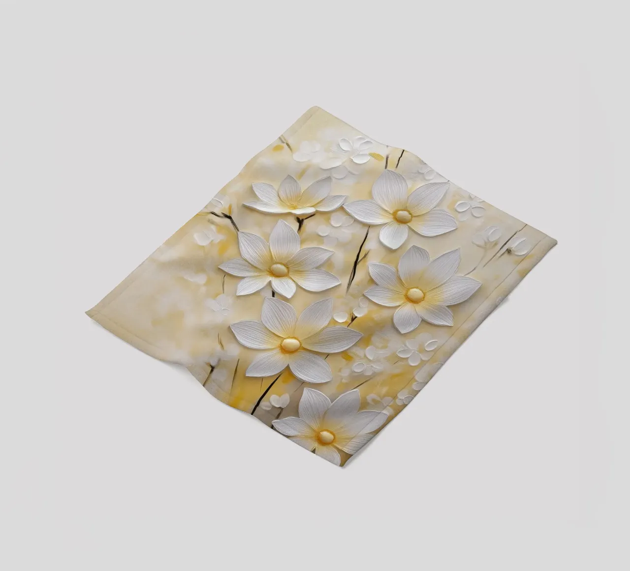 Fiori bianchi astratti coperta in pile da Imagine