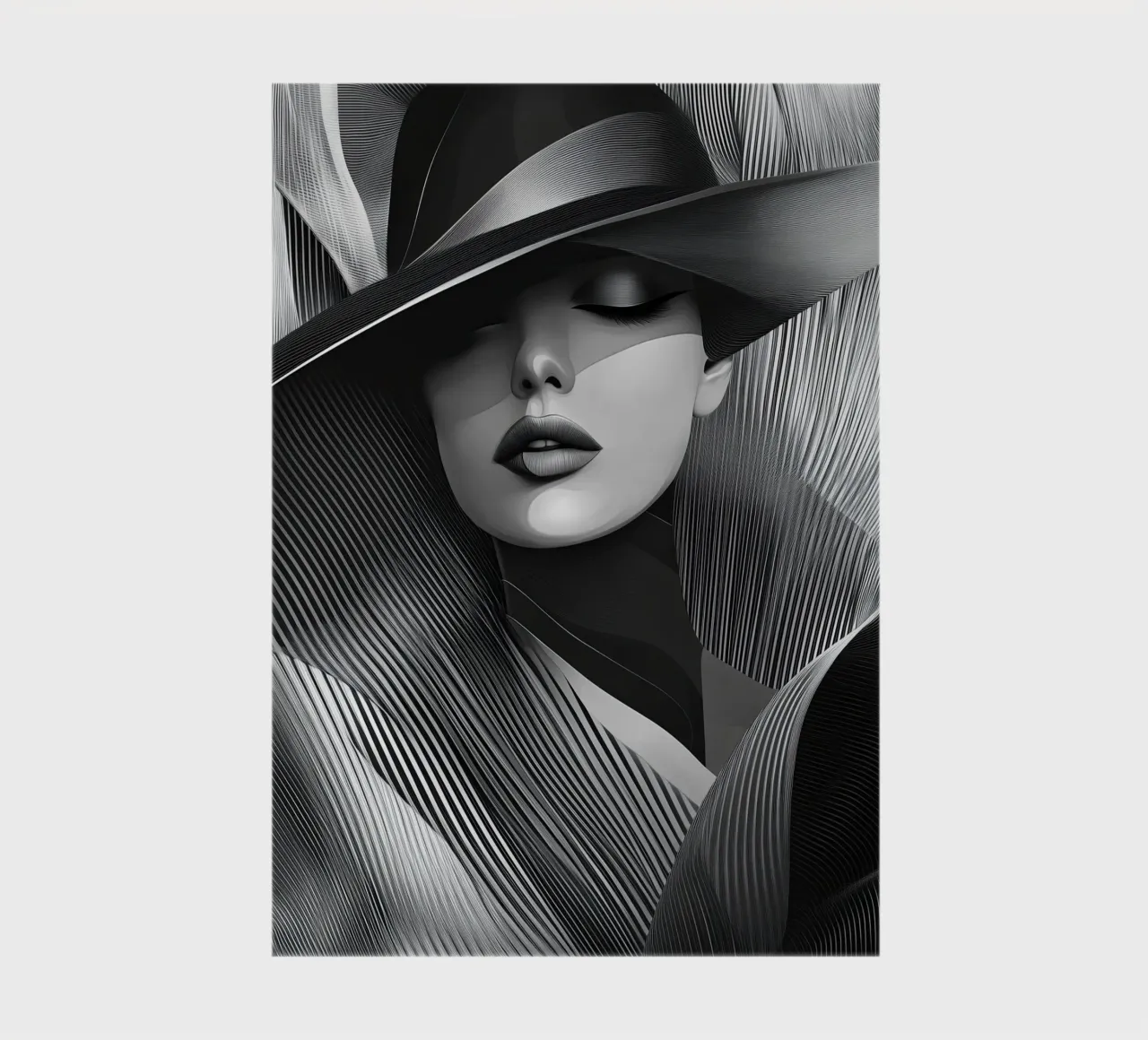 Donna con cappello in bianco e nero diario da Imagine