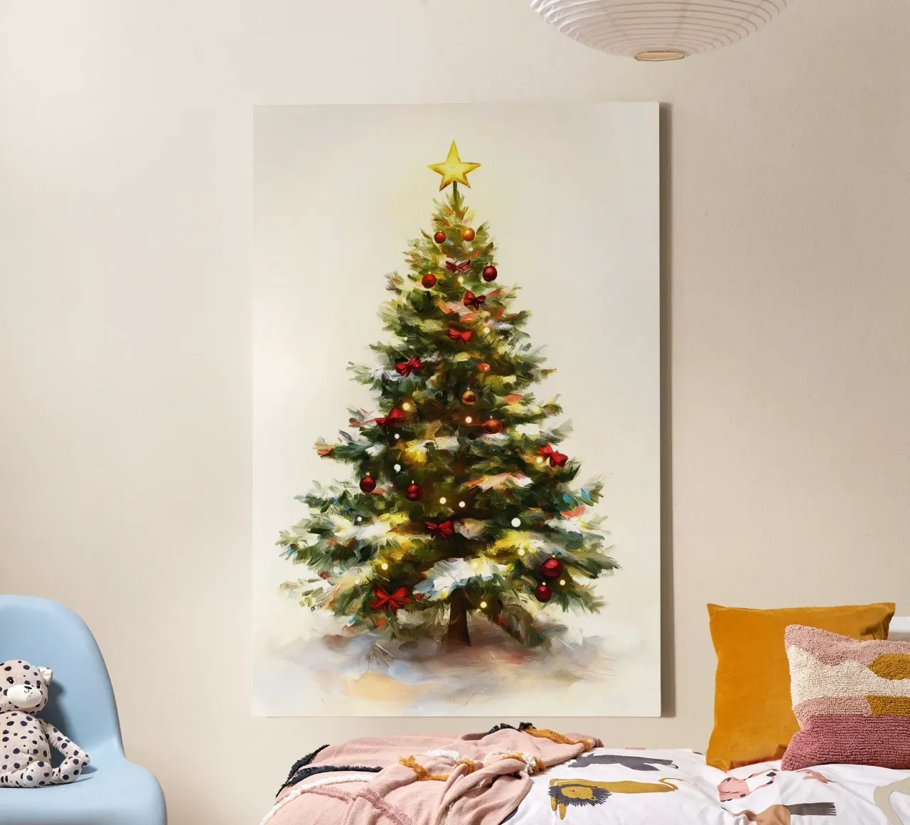 Albero di Natale tela con Cornice a cassetta da Imagine