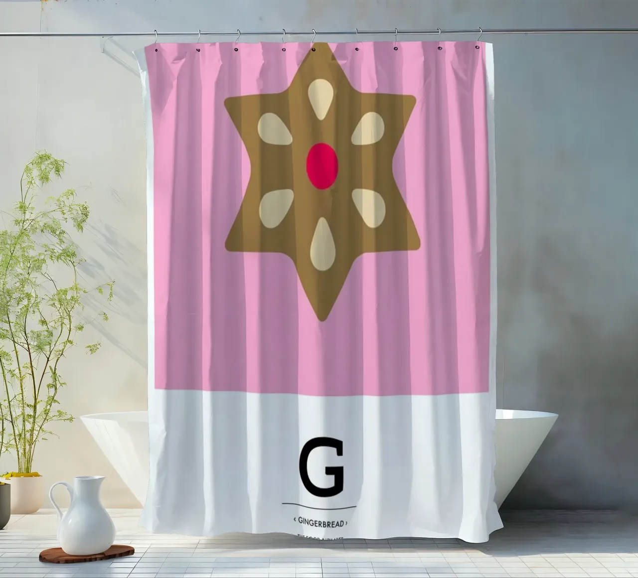 Food Alphabet Xmas Edition G tenda da doccia da BLAEK Design Studio