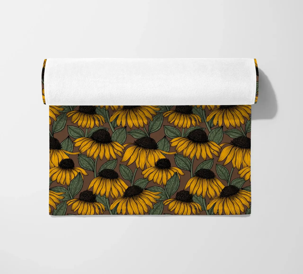 katerina Kirilova - Yellow Coneflowers beach towel by The Artcircle
