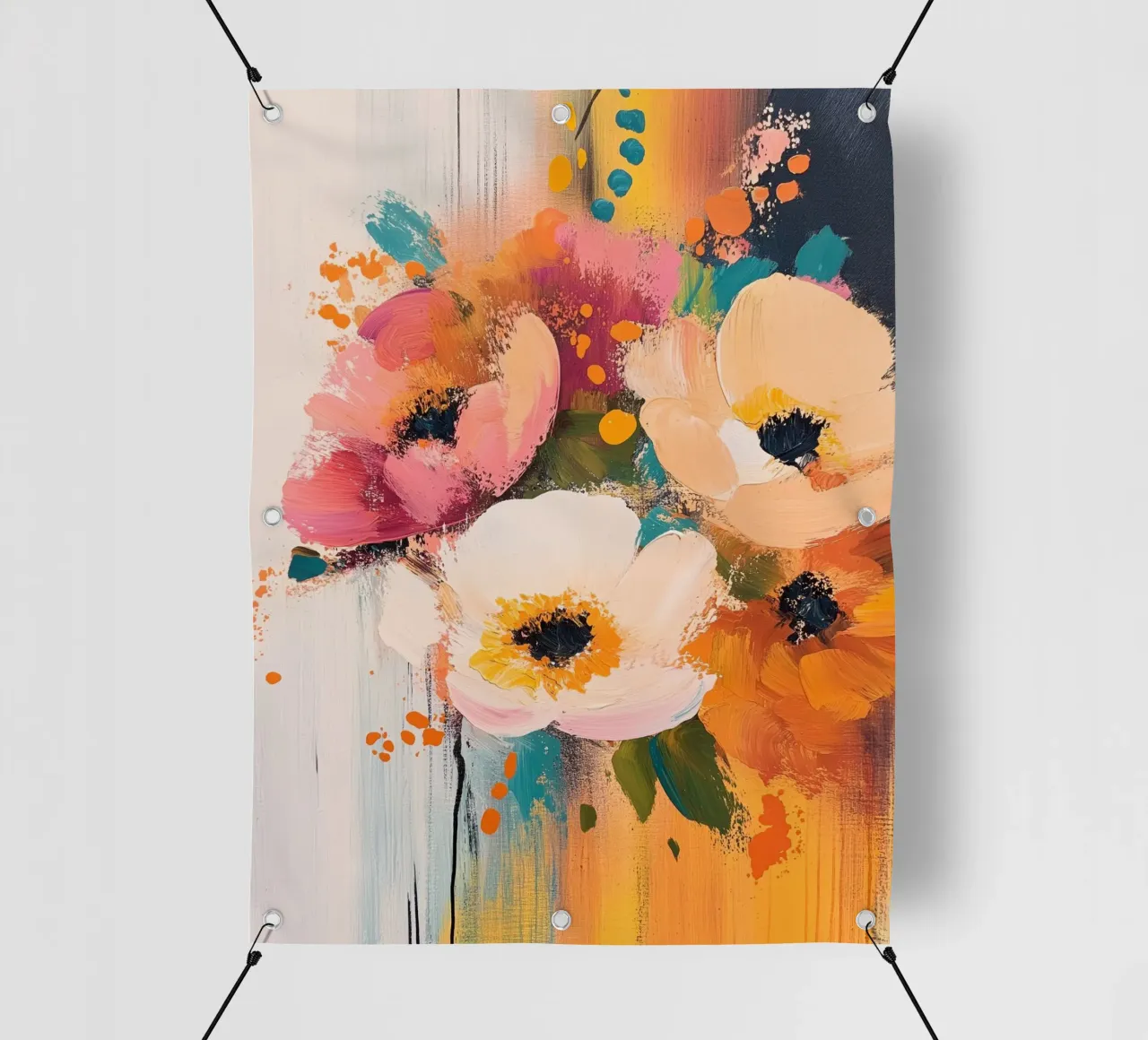 Fiori astratti telo in pvc da Imagine